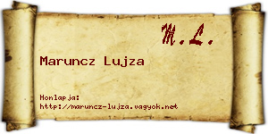 Maruncz Lujza névjegykártya